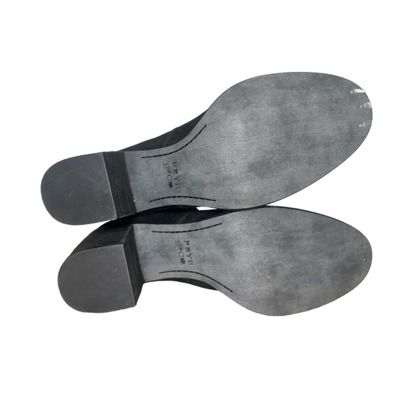 Frye & Co Phoebe Suede Leather Boots Size 8 Black Ankle 70s Retro Preppy Western - Picture 7 of 16